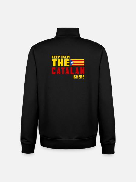 Keep Calm Catalonia flag design - Unisex Organic Zip Sweatshirt by Stanley/Stella - black