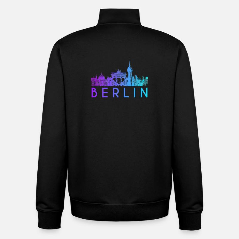 Berlin Skyline - Unisex Organic Zip Sweatshirt by Stanley/Stella - black