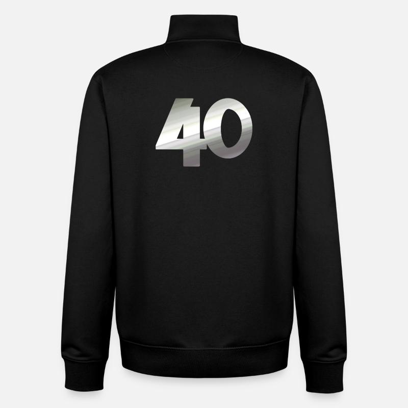 geschenk, 40 metallisch - Unisex Organic Zip Sweatshirt von Stanley/Stella - Schwarz