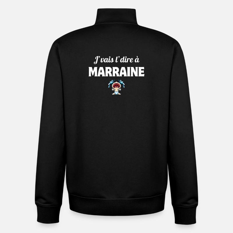 j'vais l'dire, enfant, marraine - Sweat zippé unisexe en coton bio Stanley/Stella - noir