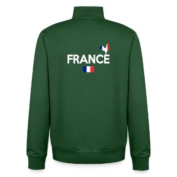 FRANCE - Unisex Organic Zip Sweatshirt by Stanley/Stella - bottle green - Back - AI Model Male 185 dark (185cm)
