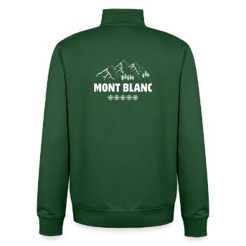 Mont blanc, domaine skiable, ski - Sweat zippé unisexe en coton bio Stanley/Stella - vert bouteille - Dos - AI Model Male 185 dark (185cm)