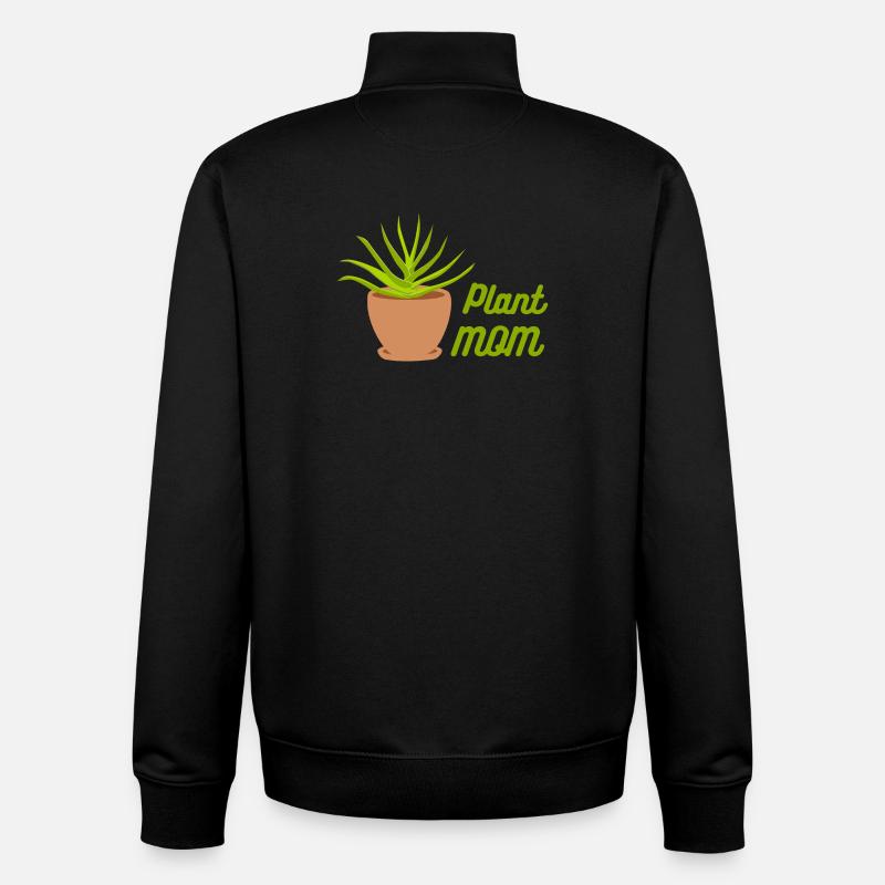 Plante Maman Aloe Pot Illustration - Sweat zippé unisexe en coton bio Stanley/Stella - noir