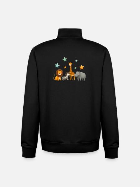 African Animals - Unisex Organic Zip Sweatshirt by Stanley/Stella - black