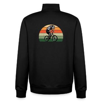 Hyäne auf dem Fahrrad im Retro-Westen - Unisex Organic Zip Sweatshirt von Stanley/Stella - Schwarz - Hinten - AI Model Male 185 light (185cm)