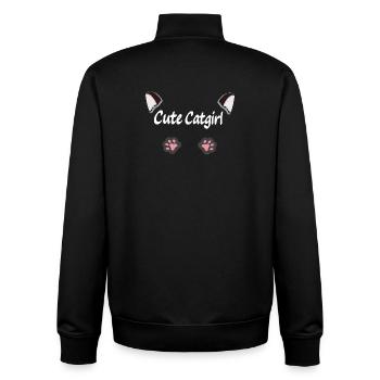 cute Cat girl, Ohren, tier tatzen - Unisex Organic Zip Sweatshirt von Stanley/Stella - Schwarz - Hinten - AI Model Male 185 light (185cm)