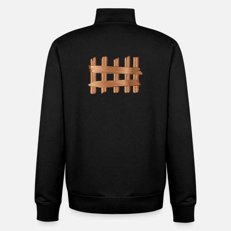Rustikales Holzzaun Element Holzoptik Motiv - Unisex Organic Zip Sweatshirt von Stanley/Stella - Schwarz
