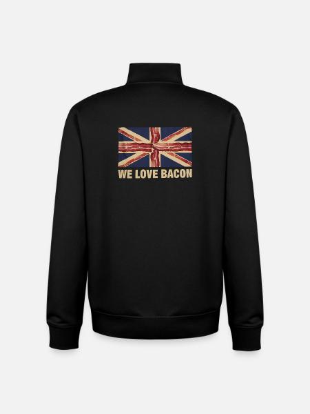 We Love Bacon UK Meme - Unisex Organic Zip Sweatshirt by Stanley/Stella - black
