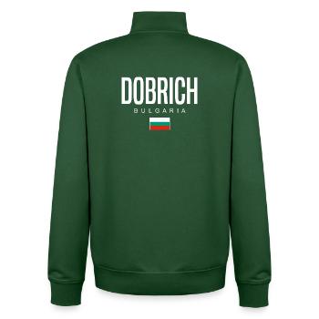 Dobrich Bulgaria - Unisex Organic Zip Sweatshirt by Stanley/Stella - bottle green - Back - AI Model Male 185 dark (185cm)