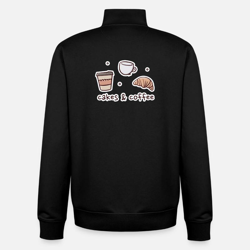 Bakery and Coffee Shop Illustration - Unisex Organic Zip Sweatshirt by Stanley/Stella - black