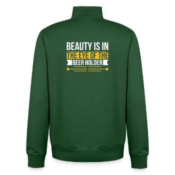 Porte-bière de beauté - Sweat zippé unisexe en coton bio Stanley/Stella - vert bouteille - Dos - AI Model Male 185 dark (185cm)
