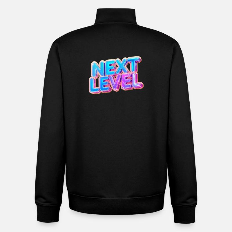 3D-Text der nächsten Stufe – mutiges Verlaufsdesign - Unisex Organic Zip Sweatshirt von Stanley/Stella - Schwarz