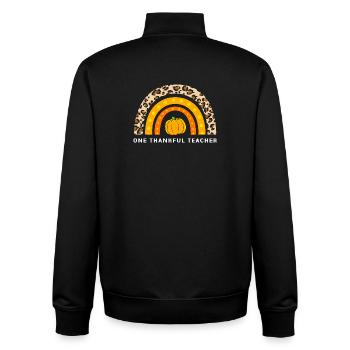 Thanksgiving Teacher Teacher - Unisex Organic Zip Sweatshirt by Stanley/Stella - black - Back - AI Model Male 185 light (185cm)
