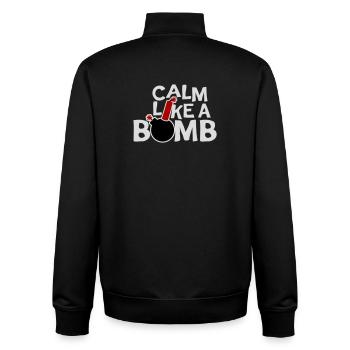 Calm Like Bomb Paradox Ironie Humor Explosiv Witz - Unisex Organic Zip Sweatshirt von Stanley/Stella - Schwarz - Hinten - AI Model Male 185 light (185cm)