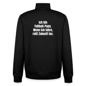 Fußball-Papa Zukunft rollt los - Unisex Organic Zip Sweatshirt von Stanley/Stella - Schwarz - Hinten - AI Model Male 185 light (185cm)
