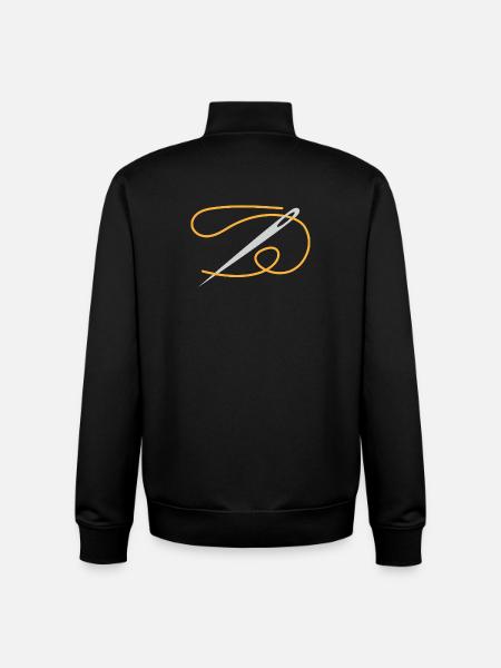 Golden Thread Needle Ornament - Unisex Organic Zip Sweatshirt by Stanley/Stella - black