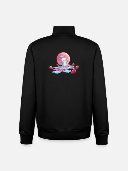 Sautant sur la lune rose - Sweat zippé unisexe en coton bio Stanley/Stella - noir