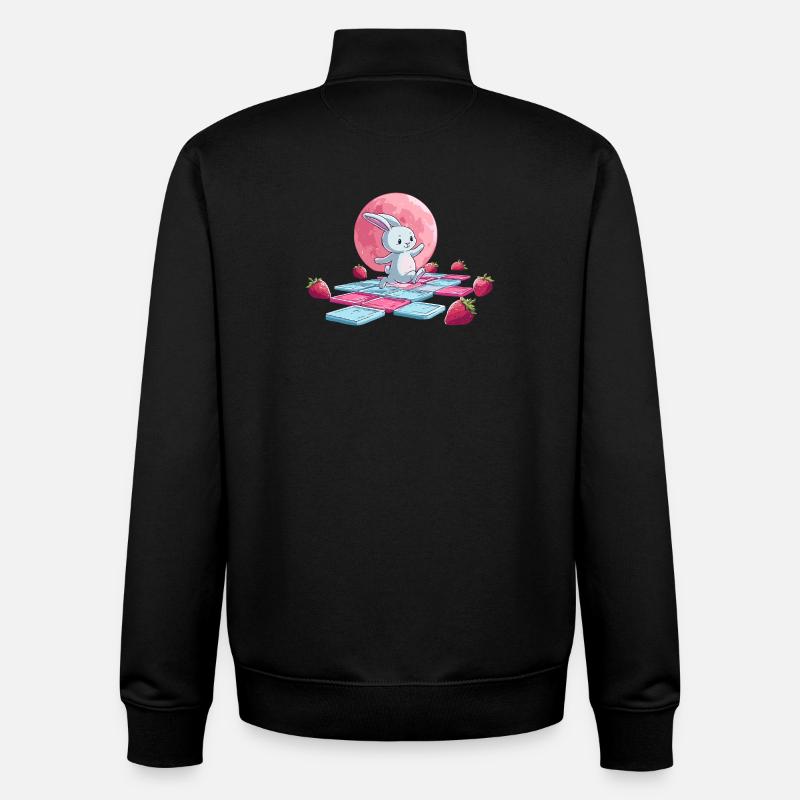 Hoppelpfad am rosa Mond - Unisex Organic Zip Sweatshirt von Stanley/Stella - Schwarz
