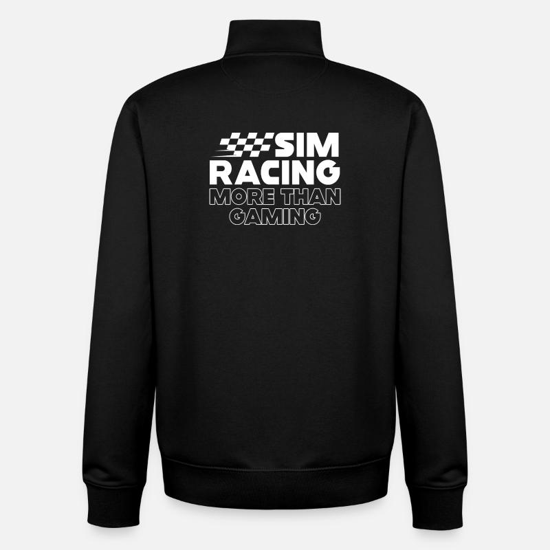 Sim Racing: More Than Gaming - Unisex Organic Zip Sweatshirt by Stanley/Stella - black