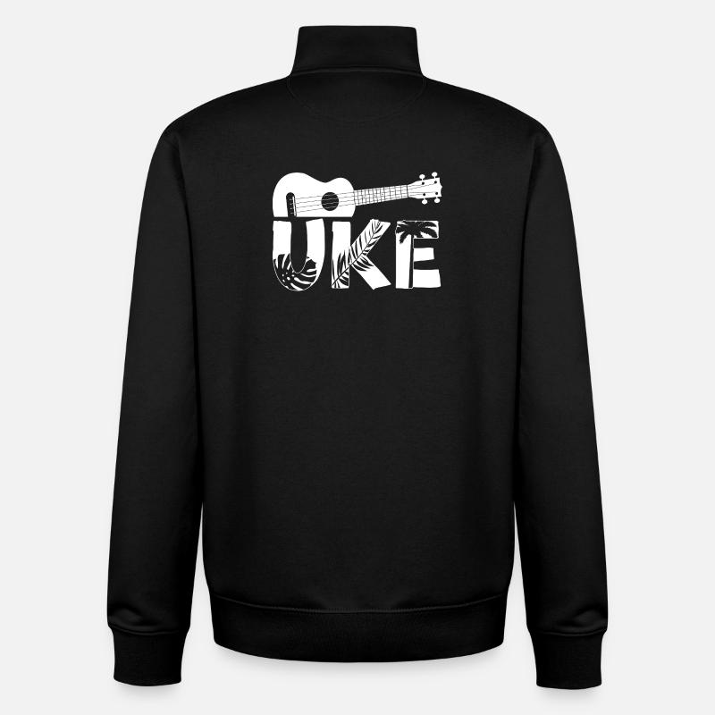 Hawaiian Ukulele Uke Uke - Unisex Organic Zip Sweatshirt by Stanley/Stella - black
