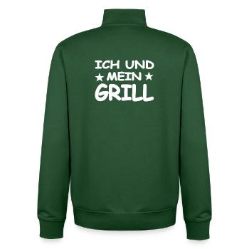 Griller - Sweat zippé unisexe en coton bio Stanley/Stella - vert bouteille - Dos - AI Model Male 185 dark (185cm)