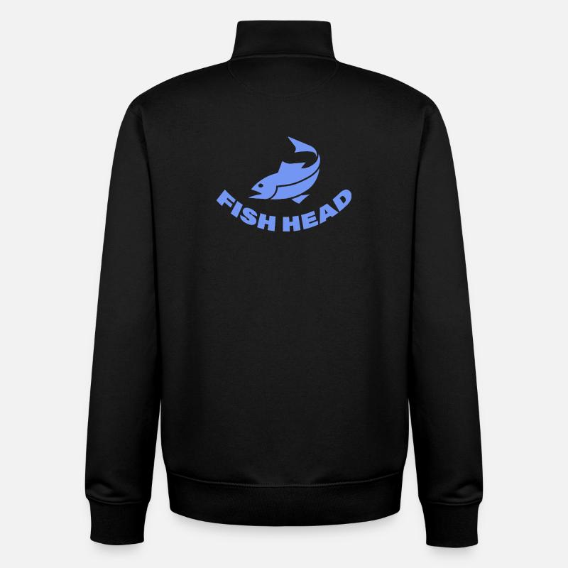 tête de poisson - Sweat zippé unisexe en coton bio Stanley/Stella - noir