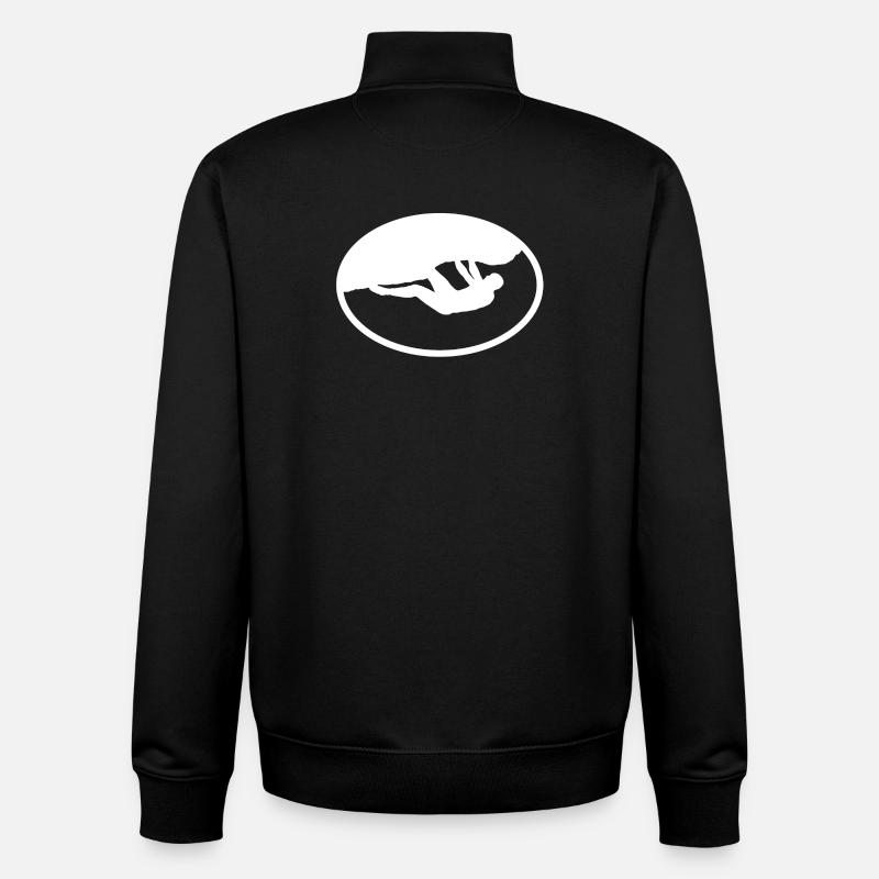Boulderer en plein air - Sweat zippé unisexe en coton bio Stanley/Stella - noir