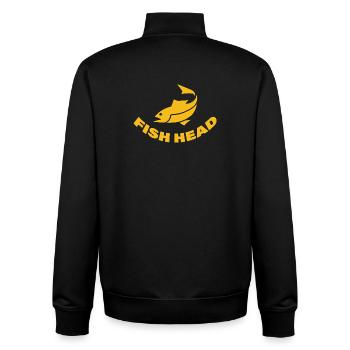 fish head - Unisex Organic Zip Sweatshirt by Stanley/Stella - black - Back - AI Model Male 185 light (185cm)
