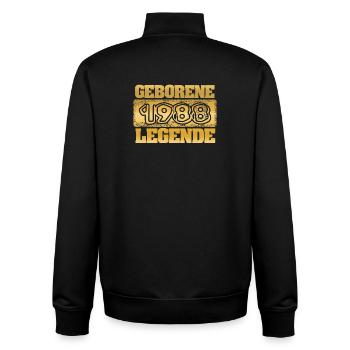 Zitat 1988 - Unisex Organic Zip Sweatshirt von Stanley/Stella - Schwarz - Hinten - AI Model Male 185 light (185cm)