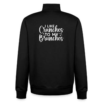 Powerlifting Bodybuilder Like Crunches My Brunches - Unisex Organic Zip Sweatshirt von Stanley/Stella - Schwarz - Hinten - AI Model Male 185 light (185cm)