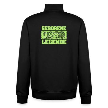 1968 - Unisex Organic Zip Sweatshirt von Stanley/Stella - Schwarz - Hinten - AI Model Male 185 light (185cm)