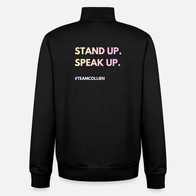 Stand Up, Speak Up - Unisex Organic Zip Sweatshirt von Stanley/Stella - Schwarz