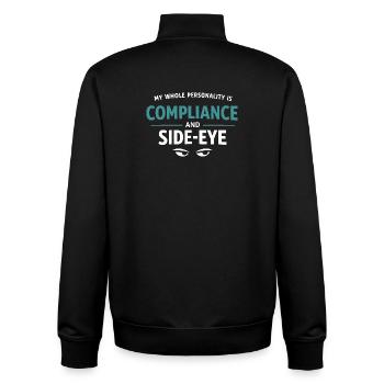 Rule-abiding with sideways glance | Tax Advisor Humor - Unisex Organic Zip Sweatshirt by Stanley/Stella - black - Back - AI Model Male 185 light (185cm)