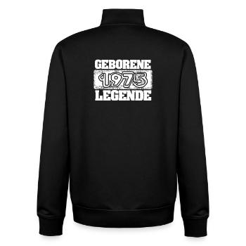 1975 - Unisex Organic Zip Sweatshirt von Stanley/Stella - Schwarz - Hinten - AI Model Male 185 light (185cm)