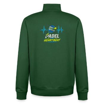 Padel ist mein Herzschlag-Humor-Sport - Unisex Organic Zip Sweatshirt von Stanley/Stella - Flaschengrün - Hinten - AI Model Male 185 dark (185cm)