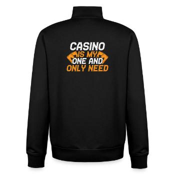 Fan de jeux d’argent est mon unique casino - Sweat zippé unisexe en coton bio Stanley/Stella - noir - Dos - AI Model Male 185 light (185cm)