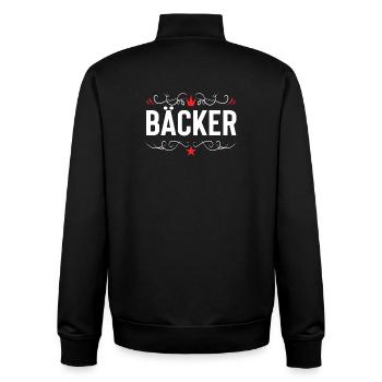 Bakker Beroep - Unisex sweater met rits van biologisch katoen Stanley/Stella - zwart - Achter - AI Model Male 185 light (185cm)