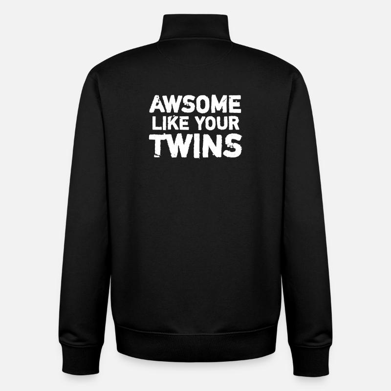 Zwilling Spruch - Unisex Organic Zip Sweatshirt von Stanley/Stella - Schwarz