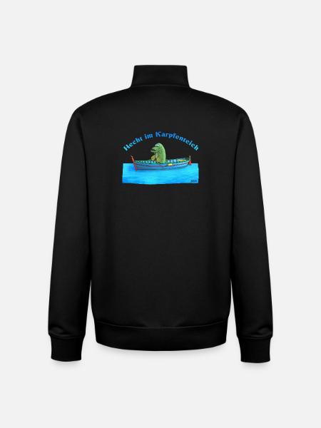 Pike in the carp pond - Unisex Organic Zip Sweatshirt by Stanley/Stella - black
