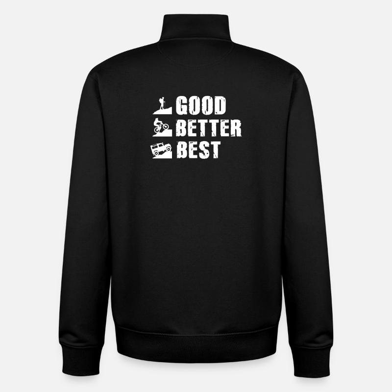 defender good better best - Unisex Organic Zip Sweatshirt by Stanley/Stella - black