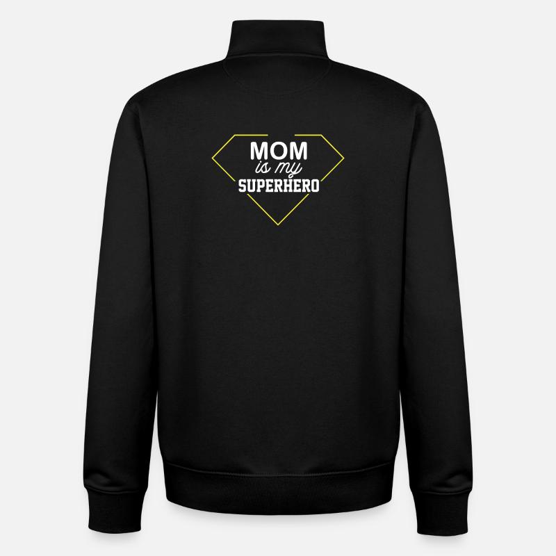 Maman est ma super-héroïne - Sweat zippé unisexe en coton bio Stanley/Stella - noir