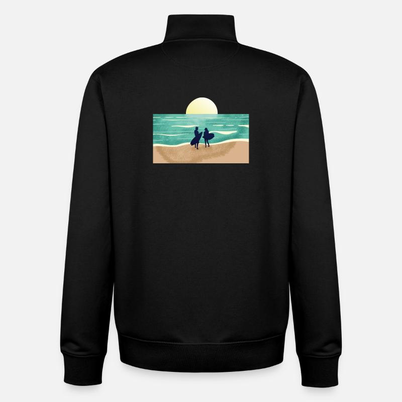 Summer Sunset Surfer - Unisex Organic Zip Sweatshirt von Stanley/Stella - Schwarz
