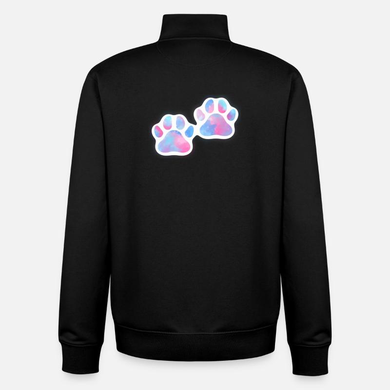 Dog Paws Galaxy - Unisex Organic Zip Sweatshirt by Stanley/Stella - black