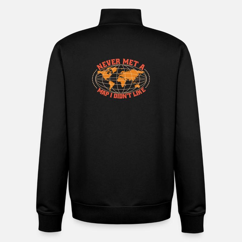 Kartografie Design - Unisex Organic Zip Sweatshirt von Stanley/Stella - Schwarz