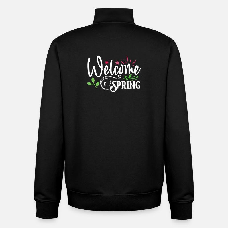 Willkommen Frühling - Unisex Organic Zip Sweatshirt von Stanley/Stella - Schwarz