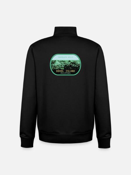 Chocolate Hills i Bohol, Filippinerna - Unisex sweatshirt med dragkedja i ekologisk bomull Stanley/Stella - svart