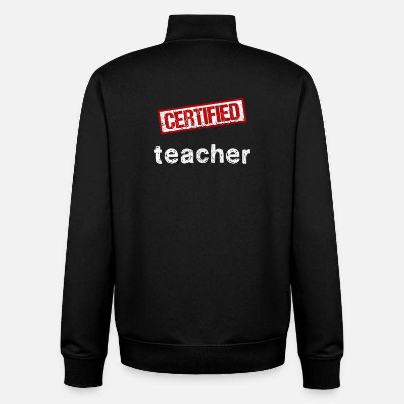 Enseignant certifié - Graphismes estampés - Sweat zippé unisexe en coton bio Stanley/Stella - noir