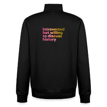 Geschichte - Unisex Organic Zip Sweatshirt von Stanley/Stella - Schwarz - Hinten - AI Model Male 185 light (185cm)