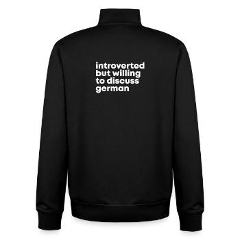 Deutsch - Unisex Organic Zip Sweatshirt von Stanley/Stella - Schwarz - Hinten - AI Model Male 185 light (185cm)