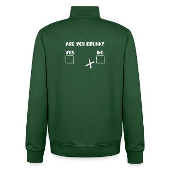 Are you drunk shirt - Unisex Organic Zip Sweatshirt by Stanley/Stella - bottle green - Back - AI Model Male 185 dark (185cm)